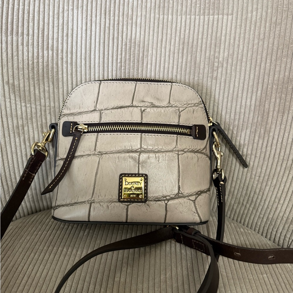 Dooney & Bourke Croc-Embossed Tan Crossbody Bag